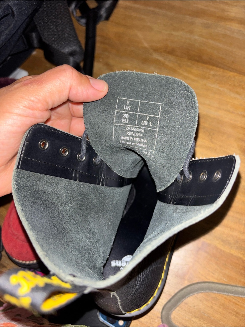 Dr. Martens Kendra Milled Nappa Black Leather Lug-Heel Boot 7 - Picture 7 of 7
